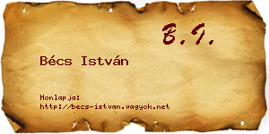 Bécs István névjegykártya